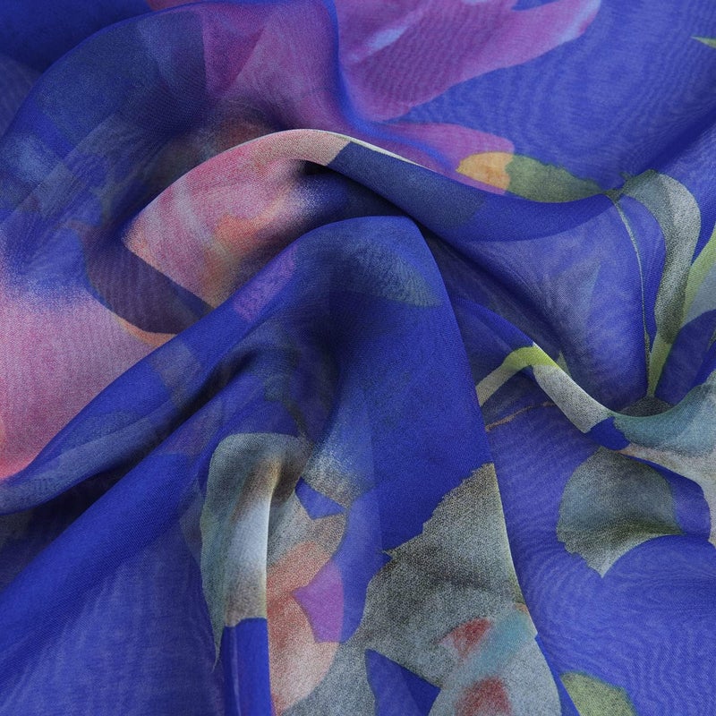 E-Clover Women Soft Floral Print Shawl Chiffon Sheer Scarf - Image 4